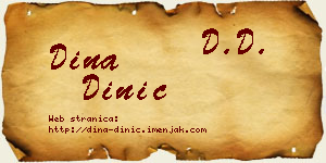 Dina Dinić vizit kartica